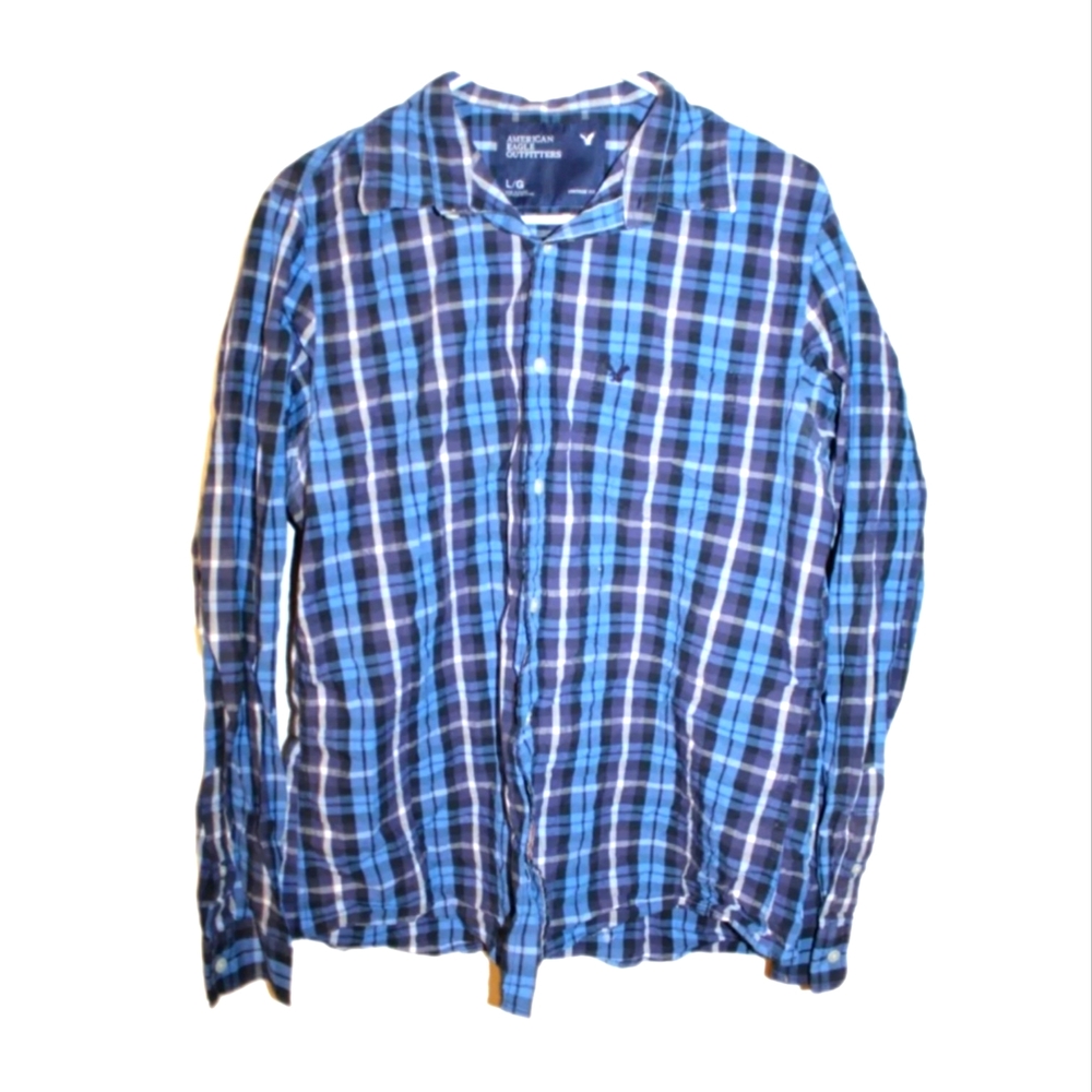 Men's Vintage Plaid Button Up Shirt